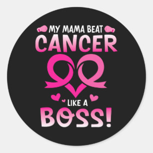 Adesivo Redondo Guerreiro Minha Mãe Bate Cancer De Mama Como Um Fi
