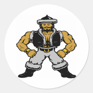 Adesivo Redondo Guerreiro Mongol branco do huno