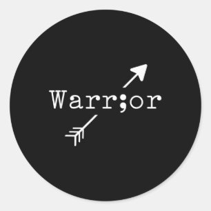 Adesivo Redondo Guerreiro Semicolon - Prevenção ao Suicídio Cura M