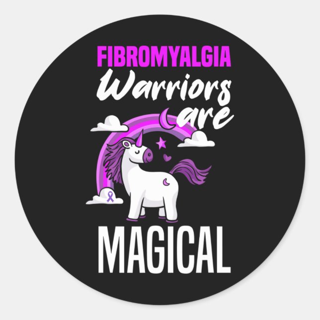 Adesivo Redondo Guerreiros de Fibromialgia São Fibromia Magia Unic (Frente)