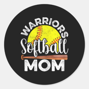 Adesivo Redondo Guerreiros do Softbol Mãe - Dia das Mães Softbol M