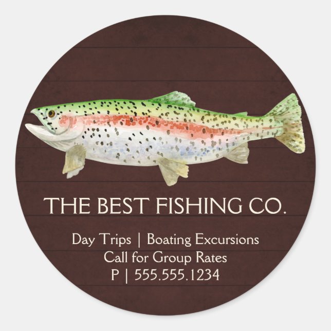 Adesivo Redondo Guia de Pesca Russo Burgundy - Barco do Lago (Frente)