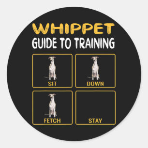 Adesivo Redondo Guia De Whippet Para Treinar Obediência De Cães