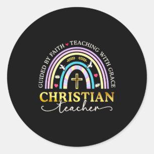 Adesivo Redondo Guiado Pela Fé Jesus Bíblia Escola Dominical Crist