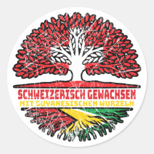 Adesivo Redondo Guiana Guyanisch Schweizer Schweiz Baum Wurzel