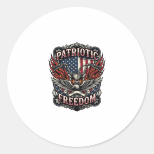 Adesivo Redondo Guidão da Liberdade Patriótica Motoqueiro Estrada
