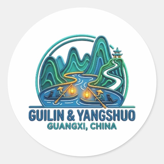 ADESIVO REDONDO GUILIN & YANGSHUO (Frente)