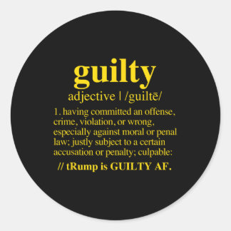 Adesivo Redondo Guilty - Guilty Definition (amarelo)
