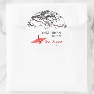 Adesivo Redondo Guindaste de papel de suspensão no favor asiátic