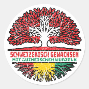 Adesivo Redondo Guiné Guineisch Schweizer Schweiz Baum Wurzel