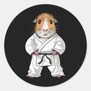 Adesivo Redondo Guiné Pig Karate Ninja Jiu-jitsu Taekwondo Martia