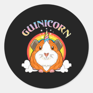 Adesivo Redondo Guinicorn Guiné Pig Unicorn Costume