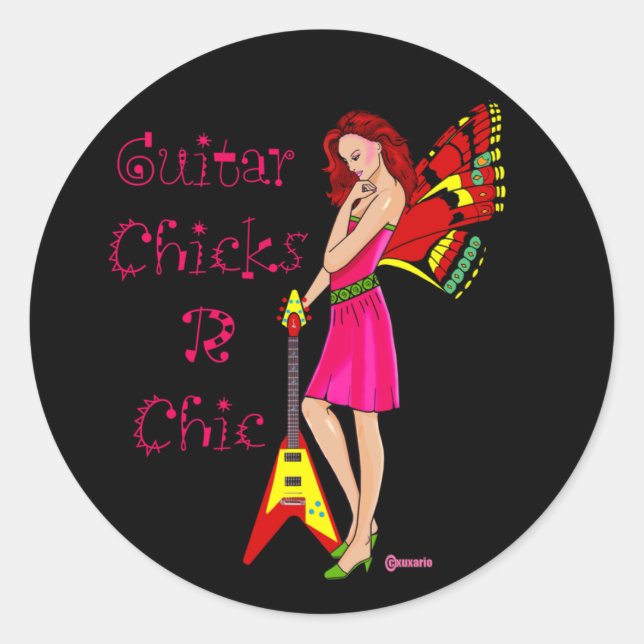 Adesivo Redondo Guitar Fairy (Frente)