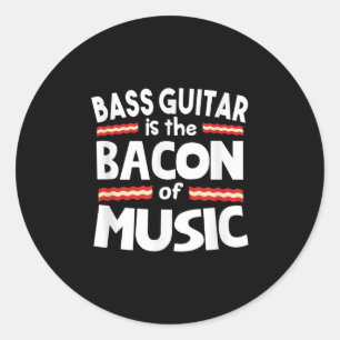 Adesivo Redondo Guitar Lover Bass Guitar É Bacon De Música Eng