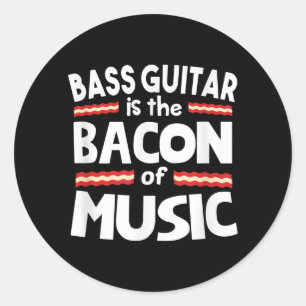 Adesivo Redondo Guitar Lover Bass Guitar É Bacon De Música Engra