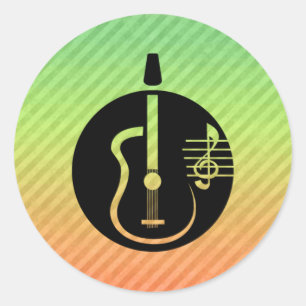 Adesivo Redondo Guitarra acústica