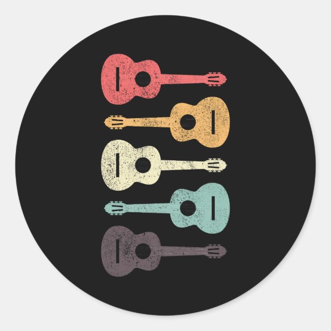 Adesivo Redondo Guitarra Acústica Músico Músico Músico Assassino R (Frente)