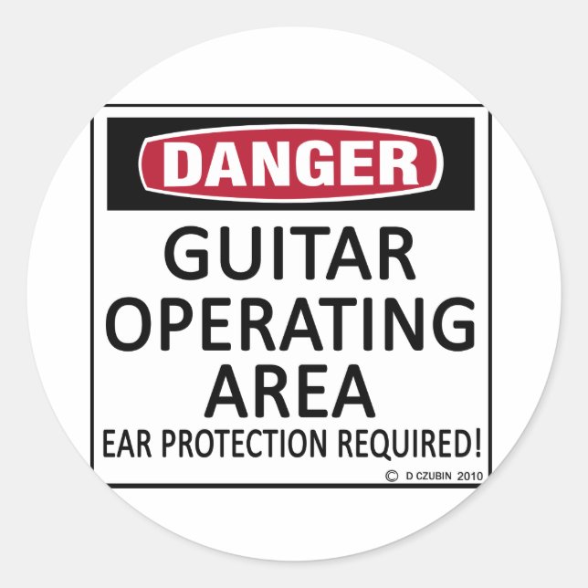 Adesivo Redondo Guitarra de Área Operacional (Frente)