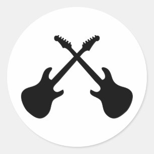 Adesivo Redondo Guitarra de E cruzadas