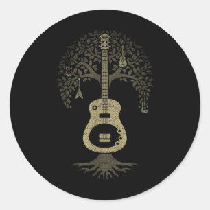 Adesivo Redondo Guitarra do Dia da Terra para Presente