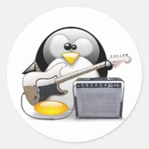 Adesivo Redondo Guitarra e amplificador americanos clássicos Tux