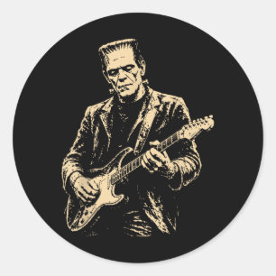 Adesivo Redondo Guitarra Frankenstein