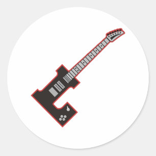 Adesivo Redondo Guitarra L