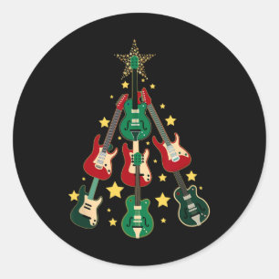 Adesivo Redondo Guitarra legal Árvore de Natal Amantes de Natal