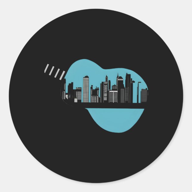 Adesivo Redondo Guitarra Para Guitarrista Guitarrista