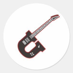 Adesivo Redondo Guitarra U
