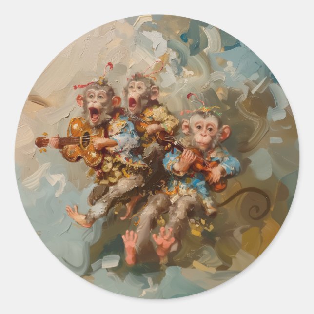 Adesivo Redondo Guitarras - Autocolantes redondos para artigos de  (Frente)