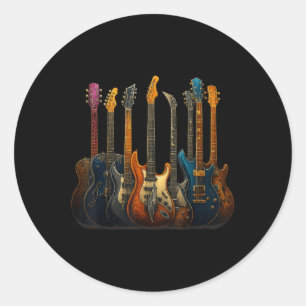 Adesivo Redondo Guitarras Guitarristas Música Presentes De Guitarr