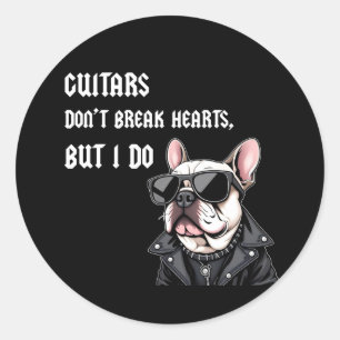 Adesivo Redondo Guitarras não quebram corações, mas eu quebro