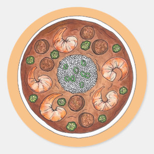 Adesivo Redondo Gumbo Soup Louisiana LA New Orleans NOLA Comida