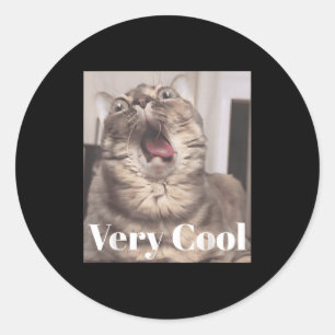 Adesivo Redondo Gumbus Muito Legal Meme de Gato Divertido Amantes