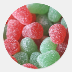 Adesivo Redondo Gumdrops vermelhos & verdes