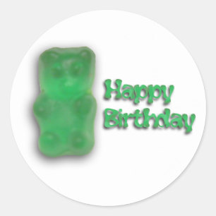 Adesivo Redondo Gummy Bear Birthday