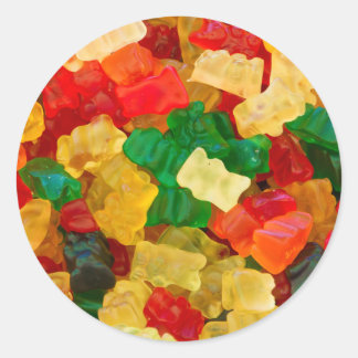 Adesivo Redondo Gummy Bear Rainbow Coloração Candy