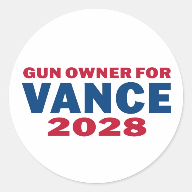 Adesivo Redondo Gun Owner for Vance 2028 (Frente)