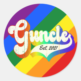 Adesivo Redondo "Guncle - est. data" novidade