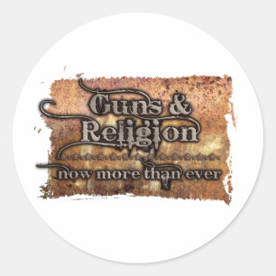 Adesivo Redondo guns&religion