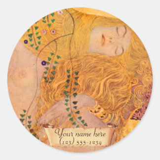 Adesivo Redondo Gustav Klimt A Hidra...(Sereia) Bookplate