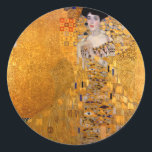 Adesivo Redondo Gustav Klimt "Adele" Vintage<br><div class="desc">Esta popular pintura Klimt é chamada "Adele Bloch-Bauer's Portrait" e foi pintada em 1907. Gustav Klimt (14 de julho de 1862 - 6 de fevereiro de 1918) foi um pintor simbólico austríaco e um dos membros mais proeminentes do movimento Secessão de Viena. Klimt é notado por suas pinturas, murais, esboços,...</div>