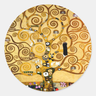 Adesivo Redondo Gustav Klimt Árvore da Vida: Art Nouveau Simbolist