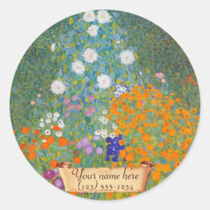Adesivo Redondo Gustav Klimt "Bauerngarten" - Placa