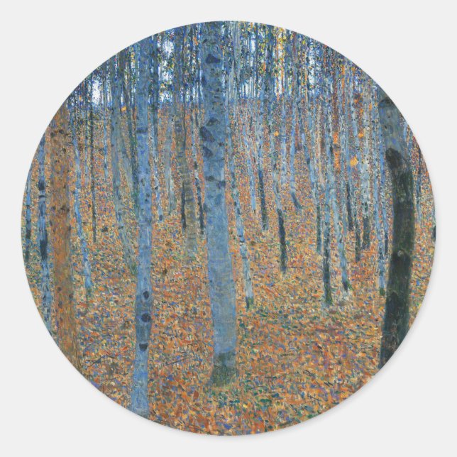 Adesivo Redondo Gustav Klimt Beech Tree Grove (Frente)