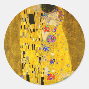 Adesivo Redondo Gustav Klimt é o famoso quadro Beijo.