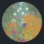 Adesivo Redondo Gustav Klimt Flower Garden Cottage Nature<br><div class="desc">Uma bela pintura de jardim - esta é uma pintura clássica de Gustav Klimt,  chamada Jardim de Algodão,  ou Jardim Bauergarten,  1907,  que é um close up de um jardim floral,  uma pintura floral colorida.</div>