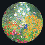 Adesivo Redondo Gustav Klimt Flower Garden Stickers<br><div class="desc">Os adesivos do Jardim Flor Gustav Klimt. Pintura a óleo na canvas desde 1907. Concluído durante a fase de ouro, o Jardim Flor é uma das pinturas paisagísticas mais famosas do Klimt. As cores do verão surgiram neste trabalho com uma bela mistura de flores laranja, vermelha, roxa, azul, rosa e...</div>