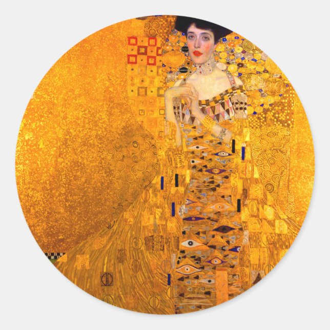 Adesivo Redondo Gustav Klimt Retrato de Adele Bloch Bauer (Frente)